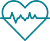 Heart with heart rate idicator icon