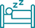 Person sleeping in bed icon